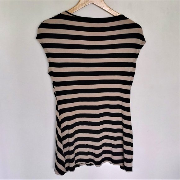 Marks & Spencer striped beige and black sleeveless top - Picture 4 of 5